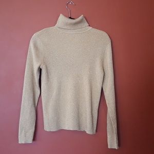 Chestnut tutle neck with gold hints
